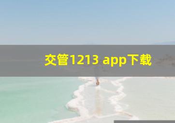 交管1213 app下载